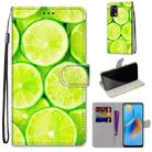 For OPPO F19 / A74 4G Coloured Drawing Cross Texture Horizontal Flip PU Leather Case with Holder & Card Slots & Wallet & Lanyard(Green Lemon) - 1