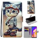 For OPPO A94 5G / A95 5G / F19 Pro+ 5G Coloured Drawing Cross Texture Horizontal Flip PU Leather Case with Holder & Card Slots & Wallet & Lanyard(Leather Shoes Cat) - 1