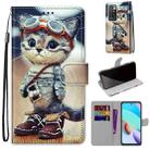 For Xiaomi Redmi 10 Coloured Drawing Cross Texture Horizontal Flip PU Leather Case with Holder & Card Slots & Wallet & Lanyard(Leather Shoes Cat) - 1