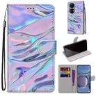 For Huawei P50 Coloured Drawing Cross Texture Horizontal Flip PU Leather Case with Holder & Card Slots & Wallet & Lanyard(Fluorescent Water Texture) - 1