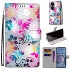 For Huawei P50 Coloured Drawing Cross Texture Horizontal Flip PU Leather Case with Holder & Card Slots & Wallet & Lanyard(Gradient Colorful Flower) - 1