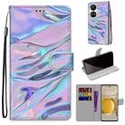 For Huawei P50 Pro Coloured Drawing Cross Texture Horizontal Flip PU Leather Case with Holder & Card Slots & Wallet & Lanyard(Fluorescent Water Texture) - 1