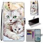 For Nokia G20 / G10 / 6.3 Coloured Drawing Cross Texture Horizontal Flip PU Leather Case with Holder & Card Slots & Wallet & Lanyard(Big Cat Holding Kitten) - 1