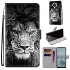 For Nokia G20 / G10 / 6.3 Coloured Drawing Cross Texture Horizontal Flip PU Leather Case with Holder & Card Slots & Wallet & Lanyard(Black White Lion Head) - 1