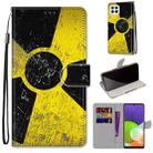 For Samsung Galaxy A22 4G Coloured Drawing Cross Texture Horizontal Flip PU Leather Case with Holder & Card Slots & Wallet & Lanyard(Yellow Black Logo) - 1