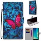 For ZTE Blade A7s 2020 Coloured Drawing Cross Texture Horizontal Flip PU Leather Case with Holder & Card Slots & Wallet & Lanyard(Blue Red Butterfly) - 1