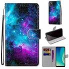 For ZTE Blade A7s 2020 Coloured Drawing Cross Texture Horizontal Flip PU Leather Case with Holder & Card Slots & Wallet & Lanyard(Purple Green Starry Sky) - 1