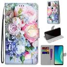 For ZTE Blade A7s 2020 Coloured Drawing Cross Texture Horizontal Flip PU Leather Case with Holder & Card Slots & Wallet & Lanyard(Light Pink Bouquet) - 1