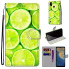 For ZTE Blade A51 Coloured Drawing Cross Texture Horizontal Flip PU Leather Case with Holder & Card Slots & Wallet & Lanyard(Green Lemon) - 1