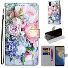 For ZTE Blade A51 Coloured Drawing Cross Texture Horizontal Flip PU Leather Case with Holder & Card Slots & Wallet & Lanyard(Light Pink Bouquet) - 1