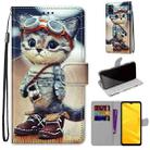 For ZTE Blade A71 Coloured Drawing Cross Texture Horizontal Flip PU Leather Case with Holder & Card Slots & Wallet & Lanyard(Leather Shoes Cat) - 1