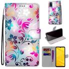 For ZTE Blade A71 Coloured Drawing Cross Texture Horizontal Flip PU Leather Case with Holder & Card Slots & Wallet & Lanyard(Gradient Colorful Flower) - 1