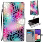 For Samsung Galaxy A22 5G Coloured Drawing Cross Texture Horizontal Flip PU Leather Case with Holder & Card Slots & Wallet & Lanyard(Translucent Glass) - 1