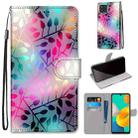 For Samsung Galaxy M32 Coloured Drawing Cross Texture Horizontal Flip PU Leather Case with Holder & Card Slots & Wallet & Lanyard(Translucent Glass) - 1