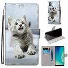 For ZTE Blade A7s 2020 Coloured Drawing Cross Texture Horizontal Flip PU Leather Case with Holder & Card Slots & Wallet & Lanyard(Small Gray Cat) - 1