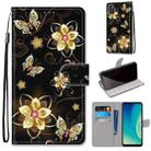 For ZTE Blade A7s 2020 Coloured Drawing Cross Texture Horizontal Flip PU Leather Case with Holder & Card Slots & Wallet & Lanyard(Gold Diamond Butterfly) - 1