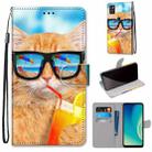 For ZTE Blade A7s 2020 Coloured Drawing Cross Texture Horizontal Flip PU Leather Case with Holder & Card Slots & Wallet & Lanyard(Cat Drinking Soda) - 1