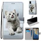 For ZTE Blade A31 Coloured Drawing Cross Texture Horizontal Flip PU Leather Case with Holder & Card Slots & Wallet & Lanyard(Small Gray Cat) - 1