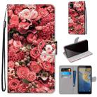 For ZTE Blade A31 Coloured Drawing Cross Texture Horizontal Flip PU Leather Case with Holder & Card Slots & Wallet & Lanyard(Pink Rose Garden) - 1