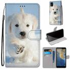 For ZTE Blade A31 Coloured Drawing Cross Texture Horizontal Flip PU Leather Case with Holder & Card Slots & Wallet & Lanyard(Snow Puppy) - 1