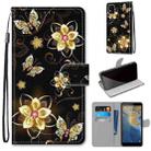 For ZTE Blade A31 Coloured Drawing Cross Texture Horizontal Flip PU Leather Case with Holder & Card Slots & Wallet & Lanyard(Gold Diamond Butterfly) - 1