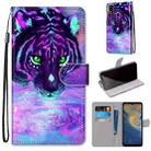 For ZTE Blade A51 Coloured Drawing Cross Texture Horizontal Flip PU Leather Case with Holder & Card Slots & Wallet & Lanyard(Tiger Drinking Water) - 1