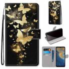 For ZTE Blade A51 Coloured Drawing Cross Texture Horizontal Flip PU Leather Case with Holder & Card Slots & Wallet & Lanyard(Golden Butterfly Group) - 1