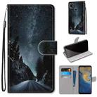 For ZTE Blade A51 Coloured Drawing Cross Texture Horizontal Flip PU Leather Case with Holder & Card Slots & Wallet & Lanyard(Mountain Road Starry Sky) - 1