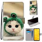 For ZTE Blade A71 Coloured Drawing Cross Texture Horizontal Flip PU Leather Case with Holder & Card Slots & Wallet & Lanyard(Frog Kitten) - 1