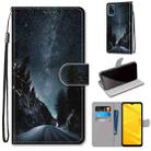 For ZTE Blade A71 Coloured Drawing Cross Texture Horizontal Flip PU Leather Case with Holder & Card Slots & Wallet & Lanyard(Mountain Road Starry Sky) - 1