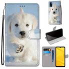 For ZTE Blade A71 Coloured Drawing Cross Texture Horizontal Flip PU Leather Case with Holder & Card Slots & Wallet & Lanyard(Snow Puppy) - 1