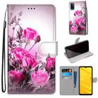 For ZTE Blade A71 Coloured Drawing Cross Texture Horizontal Flip PU Leather Case with Holder & Card Slots & Wallet & Lanyard(Wild Rose) - 1