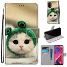 For OPPO A54 5G / A74 5G / A93 5G / A93s 5G Coloured Drawing Cross Texture Horizontal Flip PU Leather Case with Holder & Card Slots & Wallet & Lanyard(Frog Kitten) - 1