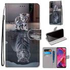 For OPPO A54 5G / A74 5G / A93 5G / A93s 5G Coloured Drawing Cross Texture Horizontal Flip PU Leather Case with Holder & Card Slots & Wallet & Lanyard(Cat Becomes Tiger) - 1