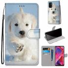 For OPPO A54 5G / A74 5G / A93 5G / A93s 5G Coloured Drawing Cross Texture Horizontal Flip PU Leather Case with Holder & Card Slots & Wallet & Lanyard(Snow Puppy) - 1