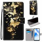 For OPPO A55 5G / A54 4G / A53s 5G / A16 4G Coloured Drawing Cross Texture Horizontal Flip PU Leather Case with Holder & Card Slots & Wallet & Lanyard(Golden Butterfly Group) - 1