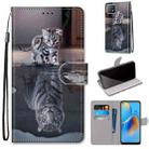 For OPPO A72 5G / A73 5G / A53 5G Coloured Drawing Cross Texture Horizontal Flip PU Leather Case with Holder & Card Slots & Wallet & Lanyard(Cat Becomes Tiger) - 1