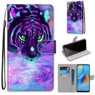 For OPPO A74 4G / F19 Coloured Drawing Cross Texture Horizontal Flip PU Leather Case with Holder & Card Slots & Wallet & Lanyard(Tiger Drinking Water) - 1