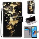 For OPPO A74 4G / F19 Coloured Drawing Cross Texture Horizontal Flip PU Leather Case with Holder & Card Slots & Wallet & Lanyard(Golden Butterfly Group) - 1