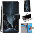 For OPPO A74 4G / F19 Coloured Drawing Cross Texture Horizontal Flip PU Leather Case with Holder & Card Slots & Wallet & Lanyard(Mountain Road Starry Sky) - 1