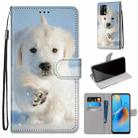 For OPPO A74 4G / F19 Coloured Drawing Cross Texture Horizontal Flip PU Leather Case with Holder & Card Slots & Wallet & Lanyard(Snow Puppy) - 1