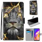 For OPPO F19 Pro+ 5G / A94 5G / A95 5G Coloured Drawing Cross Texture Horizontal Flip PU Leather Case with Holder & Card Slots & Wallet & Lanyard(Fission Lion) - 1