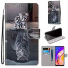 For OPPO F19 Pro+ 5G / A94 5G / A95 5G Coloured Drawing Cross Texture Horizontal Flip PU Leather Case with Holder & Card Slots & Wallet & Lanyard(Cat Becomes Tiger) - 1