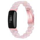 For Fitbit Inspire 2 / Inspire Oval Resin Watch Band(Pink Flower) - 1