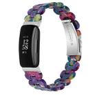 For Fitbit Inspire 2 / Inspire Oval Resin Watch Band(Purple Green Flower) - 1