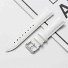 14mm Calf Leather Watch Band(White) - 1