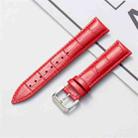 18mm Calf Leather Watch Band(Red) - 1