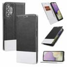 For Samsung Galaxy A32 4G Cross Texture Magnetic Horizontal Flip Leather Case with Card Slots & Holder & Wallet(Black) - 1