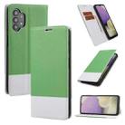 For Samsung Galaxy A32 4G Cross Texture Magnetic Horizontal Flip Leather Case with Card Slots & Holder & Wallet(Green) - 1