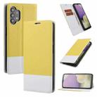 For Samsung Galaxy A32 5G Cross Texture Magnetic Horizontal Flip Leather Case with Card Slots & Holder & Wallet(Yellow) - 1